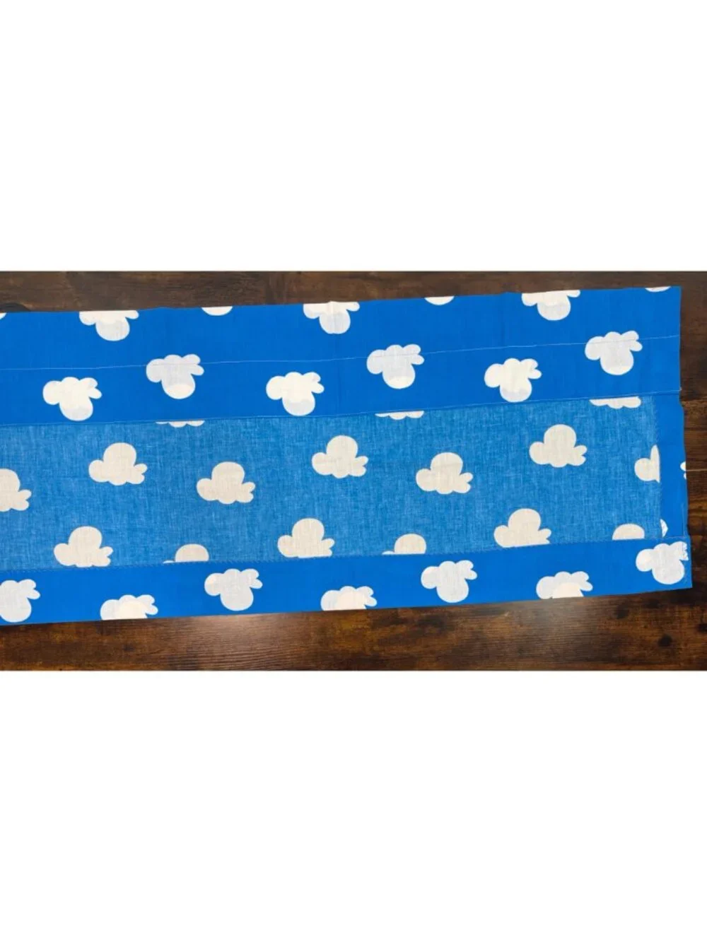 Vintage Disney Winnie the Pooh Blue Fabric Valance Panel